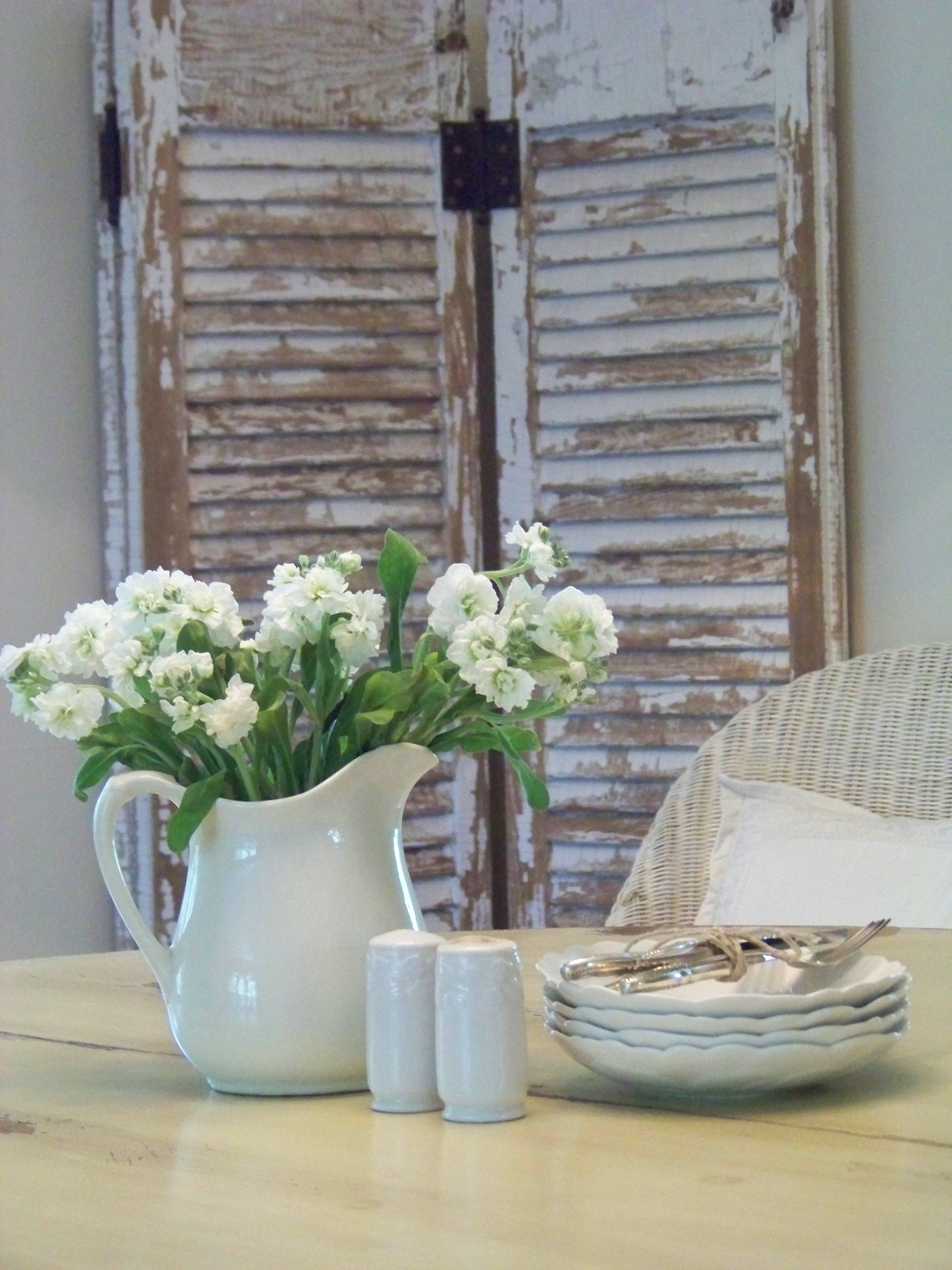 dining room & weathered shutters