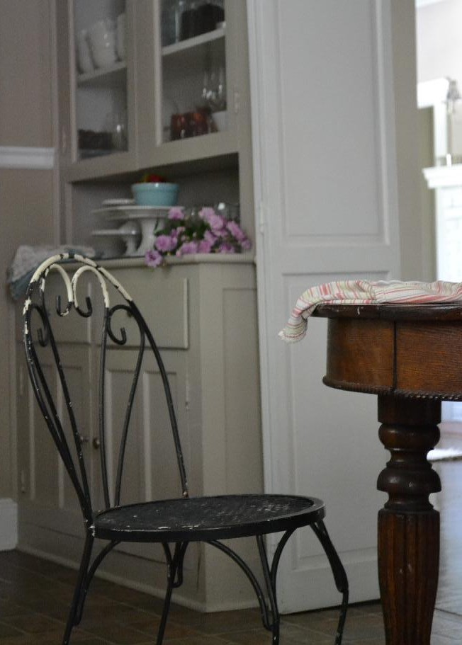 Cottage Fix - kitchen table and built in cupboard