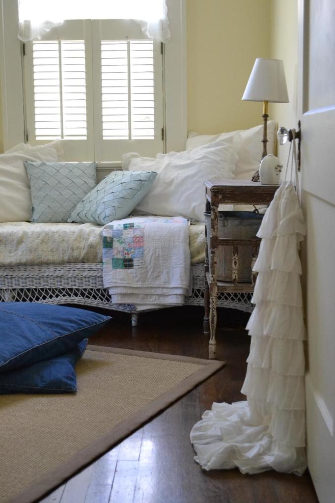 Cottage Fix - colorful vintage quilt in the guest room