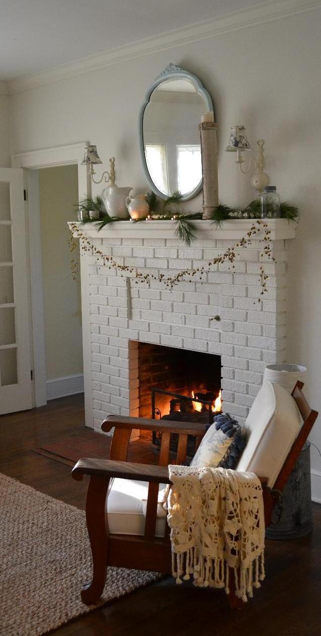 Cottage Fix - fresh pine on the mantle