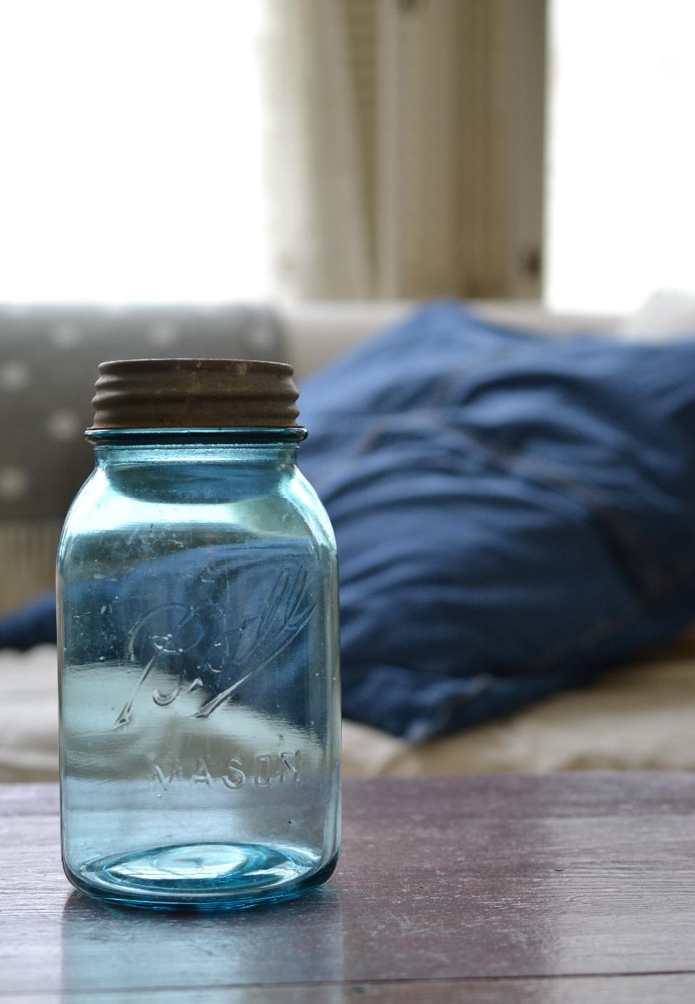 Cottage Fix blog - vintage blue Ball jar