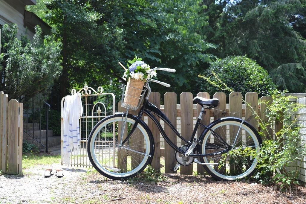 Cottage Fix blog - bike and flowers in the cottage garden