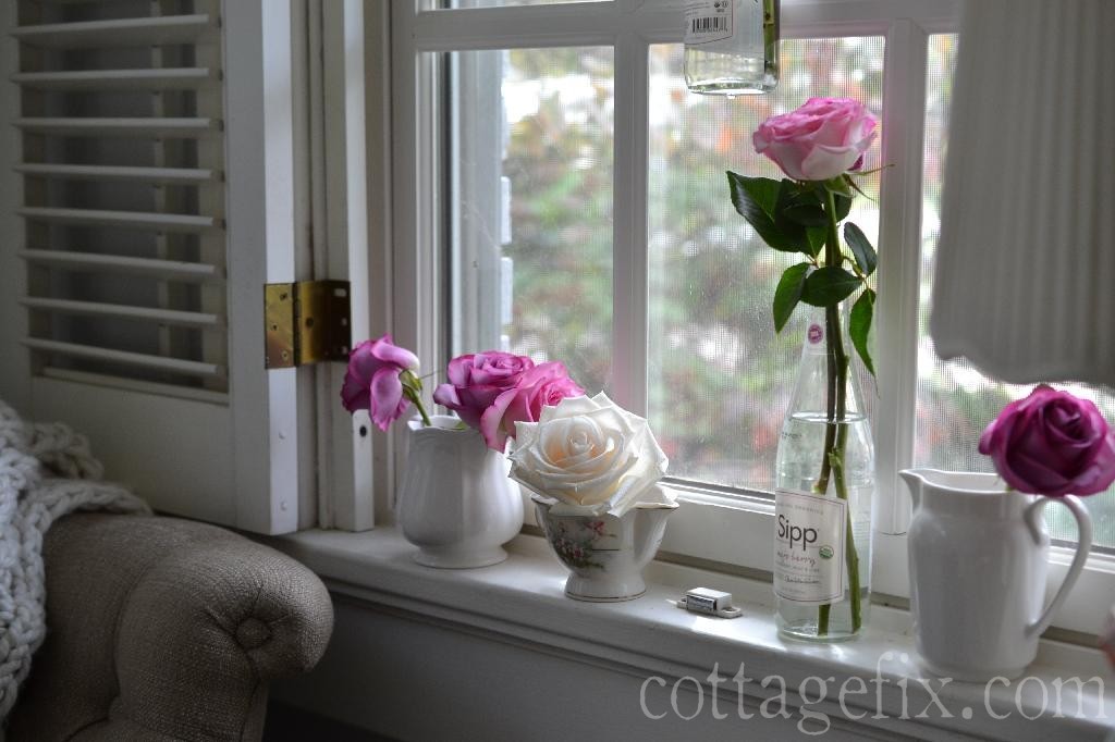 Cottage Fix blog - roses in the windowsill