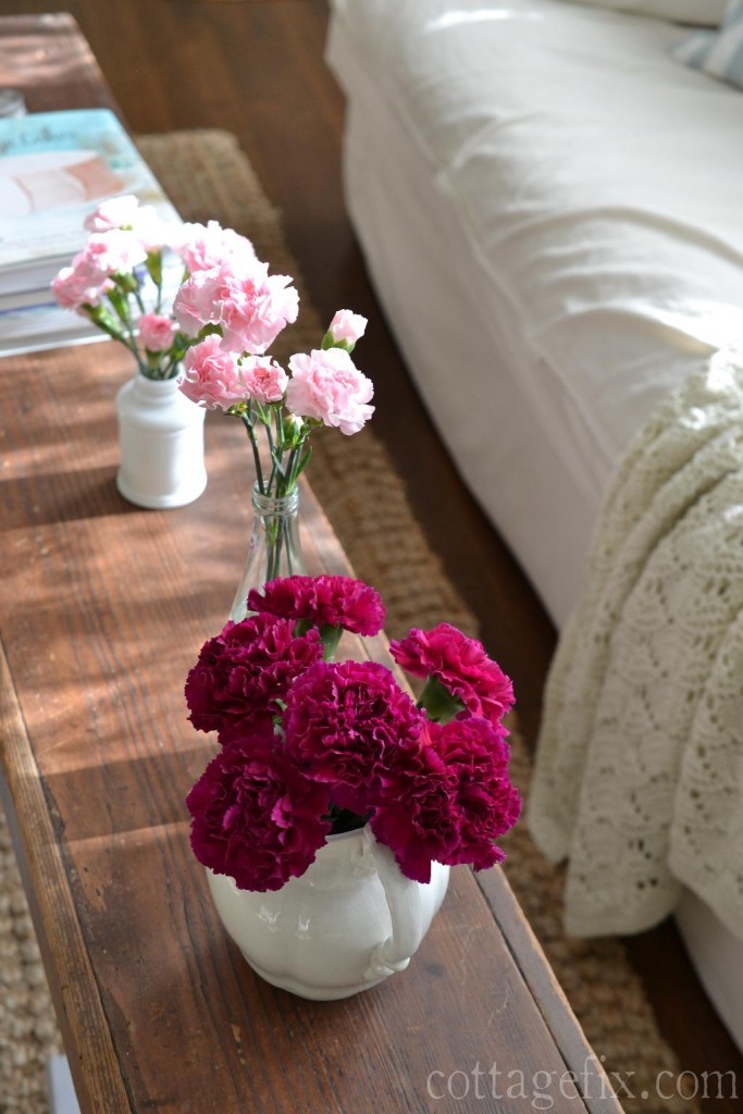Cottage Fix blog - pink and fuchsia carnations