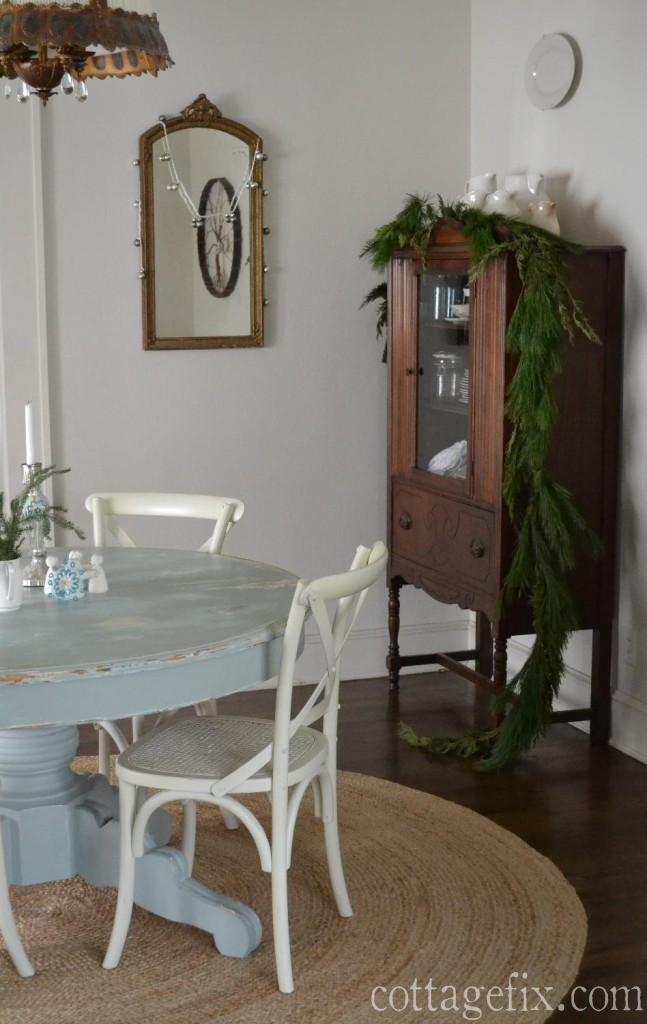 Cottage Fix blog - fresh garland in the dining room