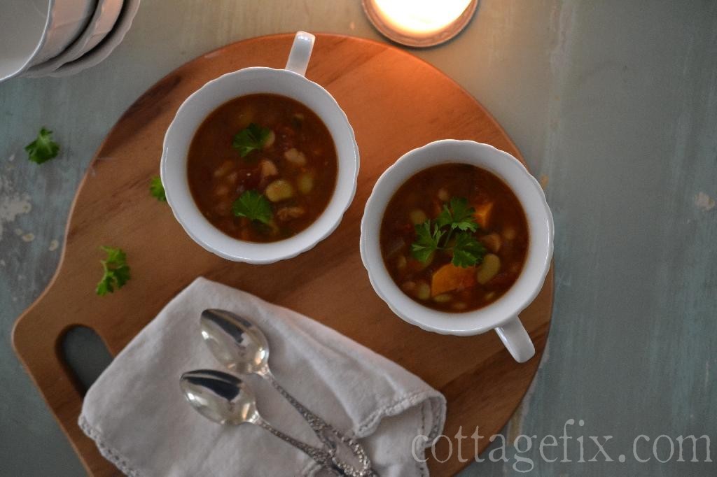 Cottage Fix blog - rustic vegetable and bean soup