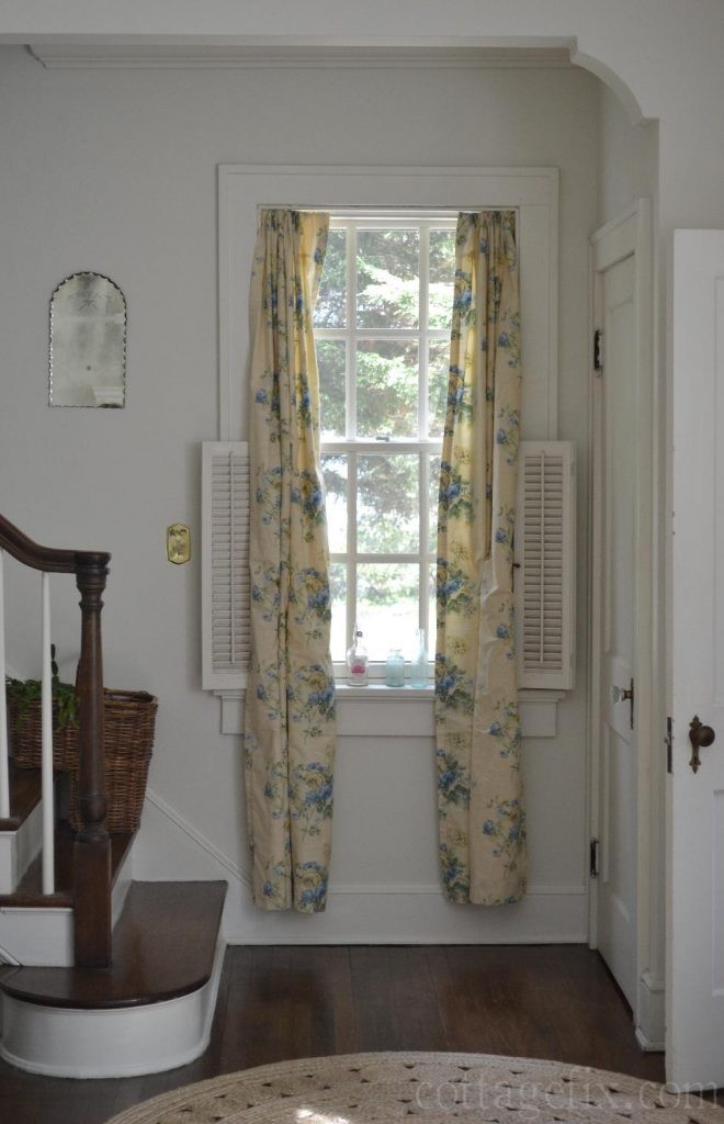 Cottage Fix blog - blue floral vintage drapes