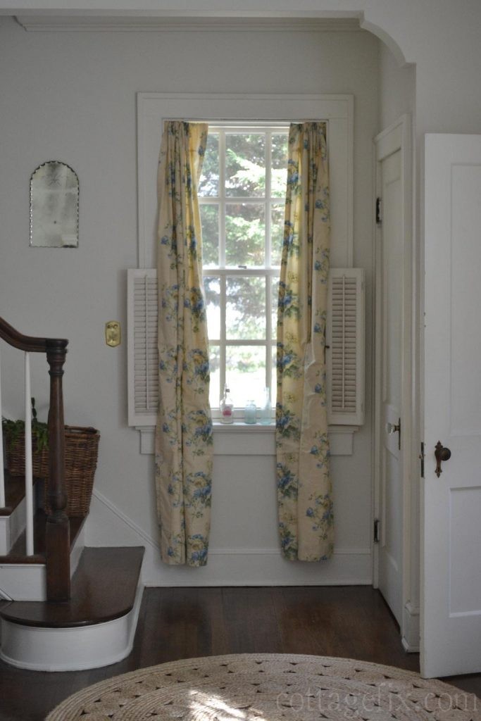 Cottage Fix blog - blue floral vintage drapes